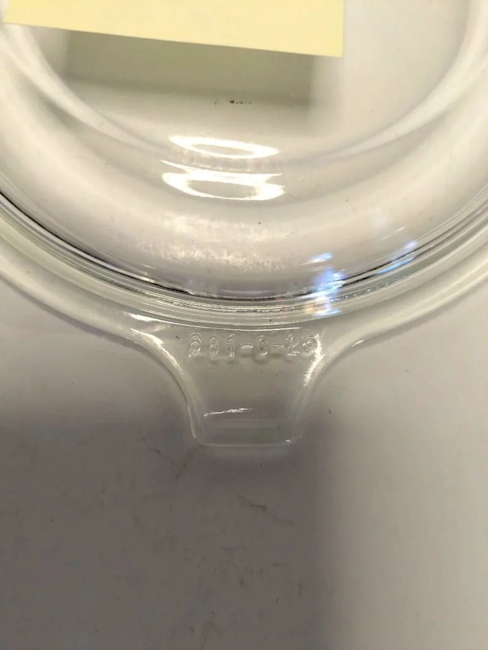 Two Clear Glass Replacement Lids With Handles 681-C-25 & 681-C-28 Approx 5.5